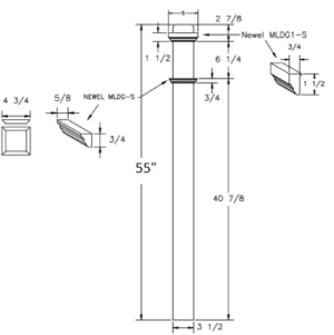 4075 Box Newel Post - Wood Stair Box Newel - LJ-4075 Box Newel