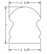 6519 Handrail Wood Stair Hand Railing LJ-6519 Profile