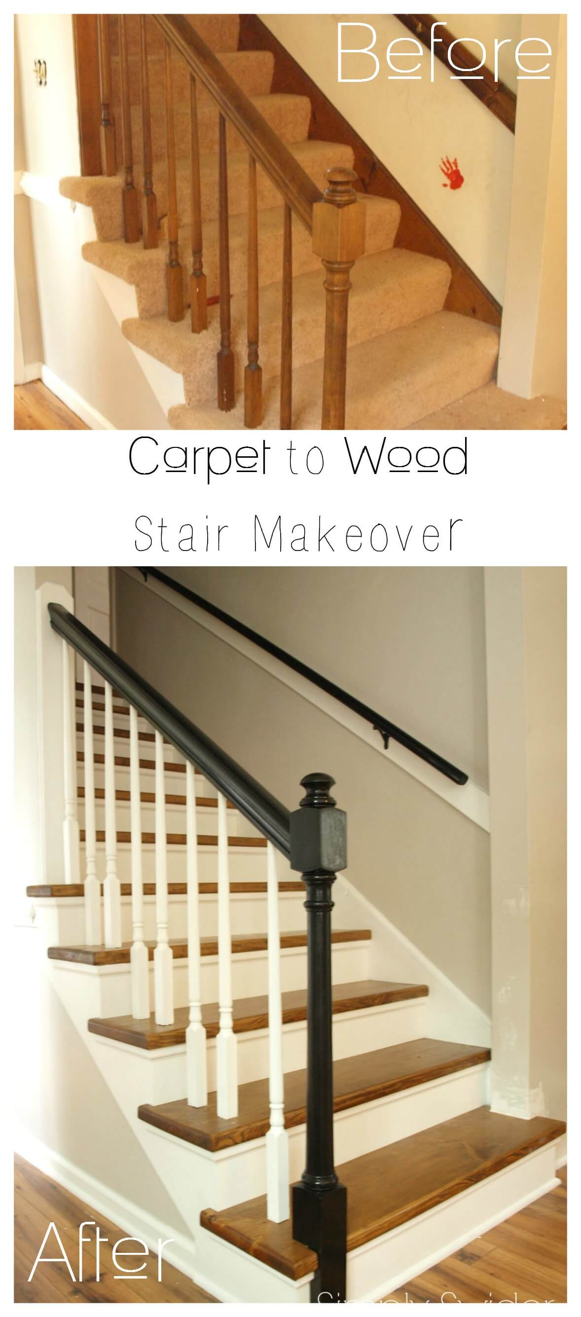 Refinishing Hardwood Stairs – Before & After Stair Remodel Ideas