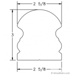 6519 Handrail Wood Stair Hand Railing LJ-6519 Profile